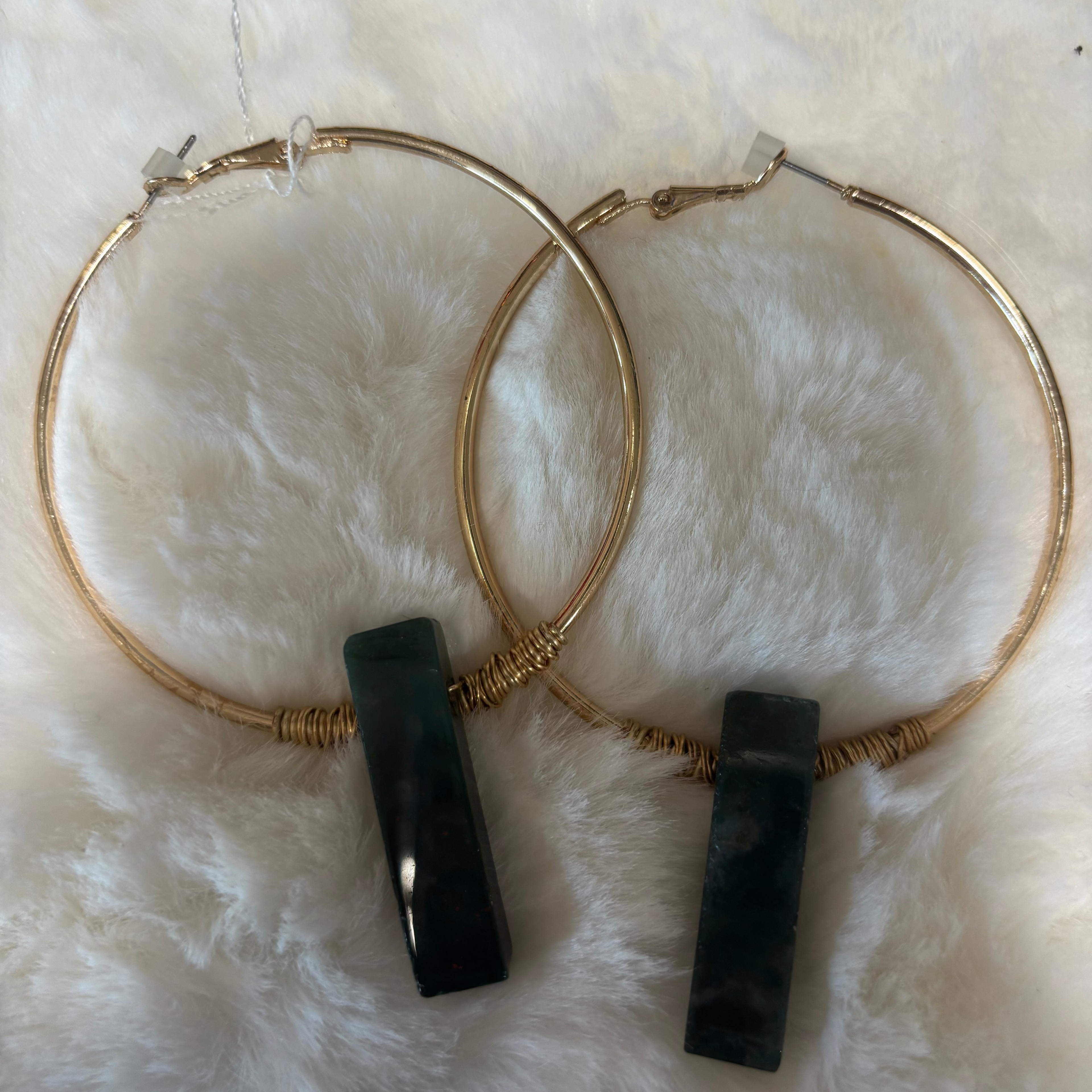 Earthlight Stone Hoops
