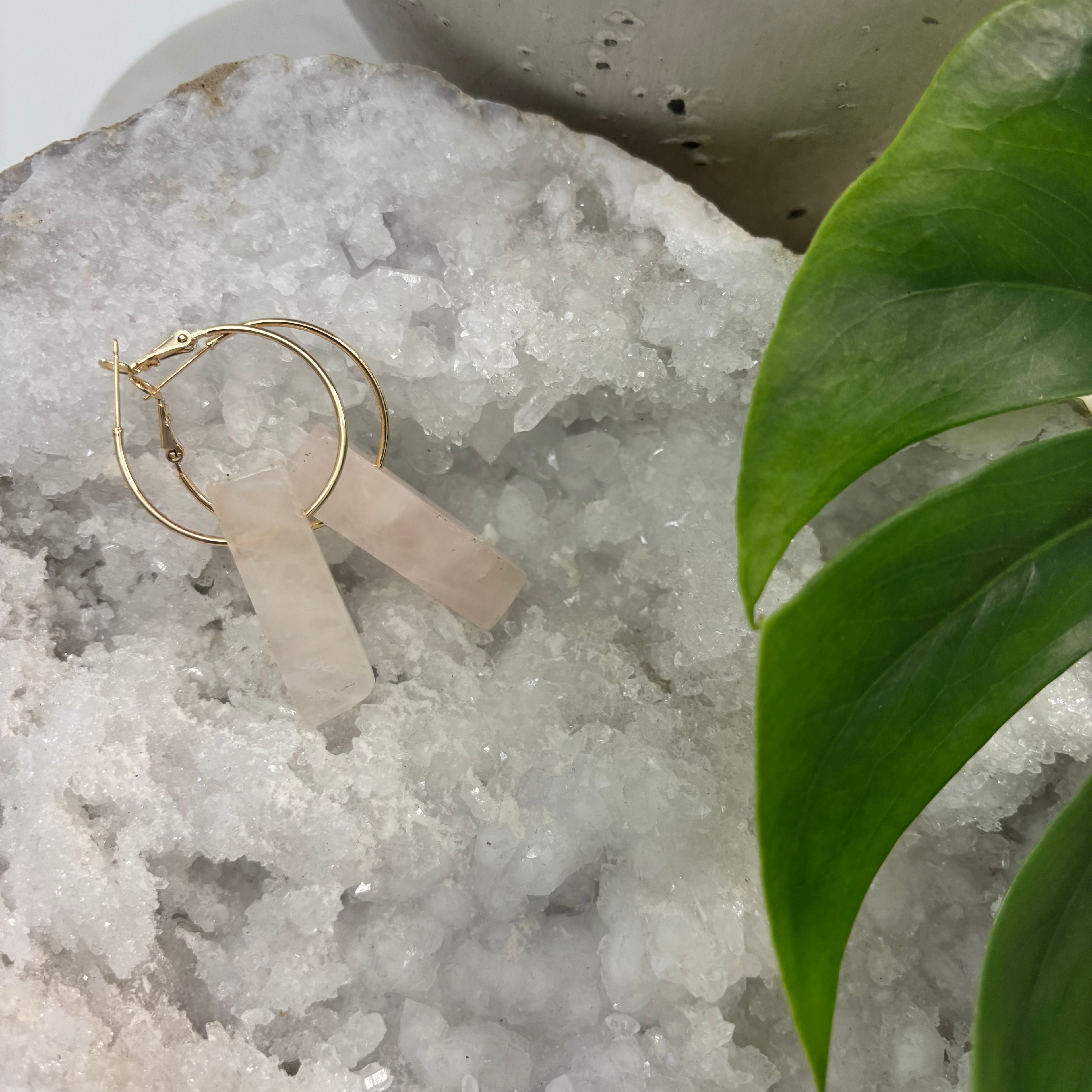 Earthlight Stone Hoops